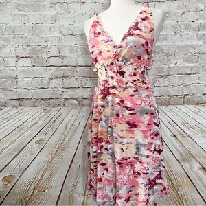 Bcbgmaxazria watercolor mesh dress sleeveless